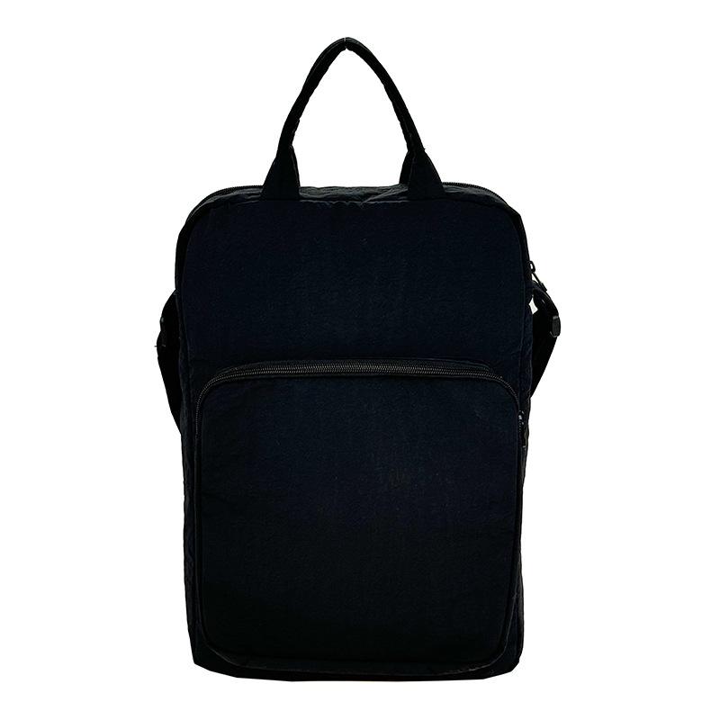

Tablet bag casual simple solid color commuter shoulder handbag student class messenger bag bag чорний