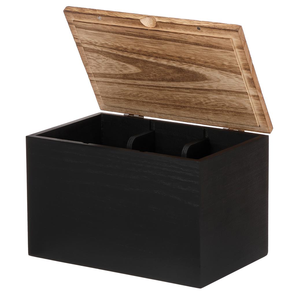 Wooden Tampon Holder with Lid 3-Grid Bathroom Tampon Storage Box Large Capacity Dust Proof Feminine Product Organizer