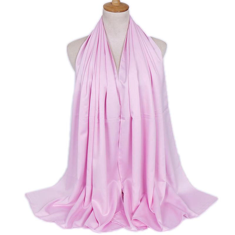 Fashion new plain malaysia satin silk hijab scarf solid color long muslim scarves headscarf turban muslim shawl female