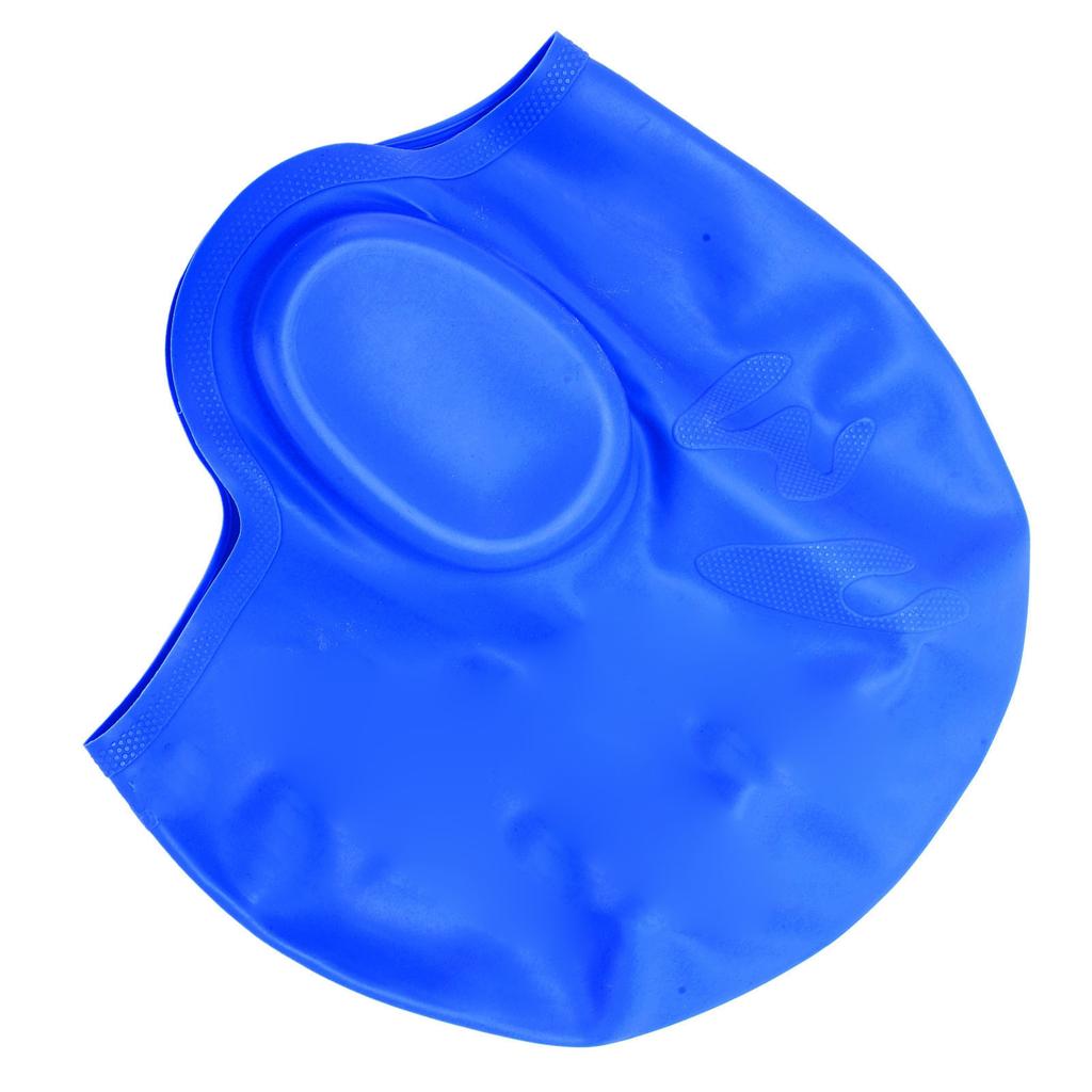Waterproof Silicone Swimming with Ear 3D Strong Elasticity Hair Swimming Hat for Adults