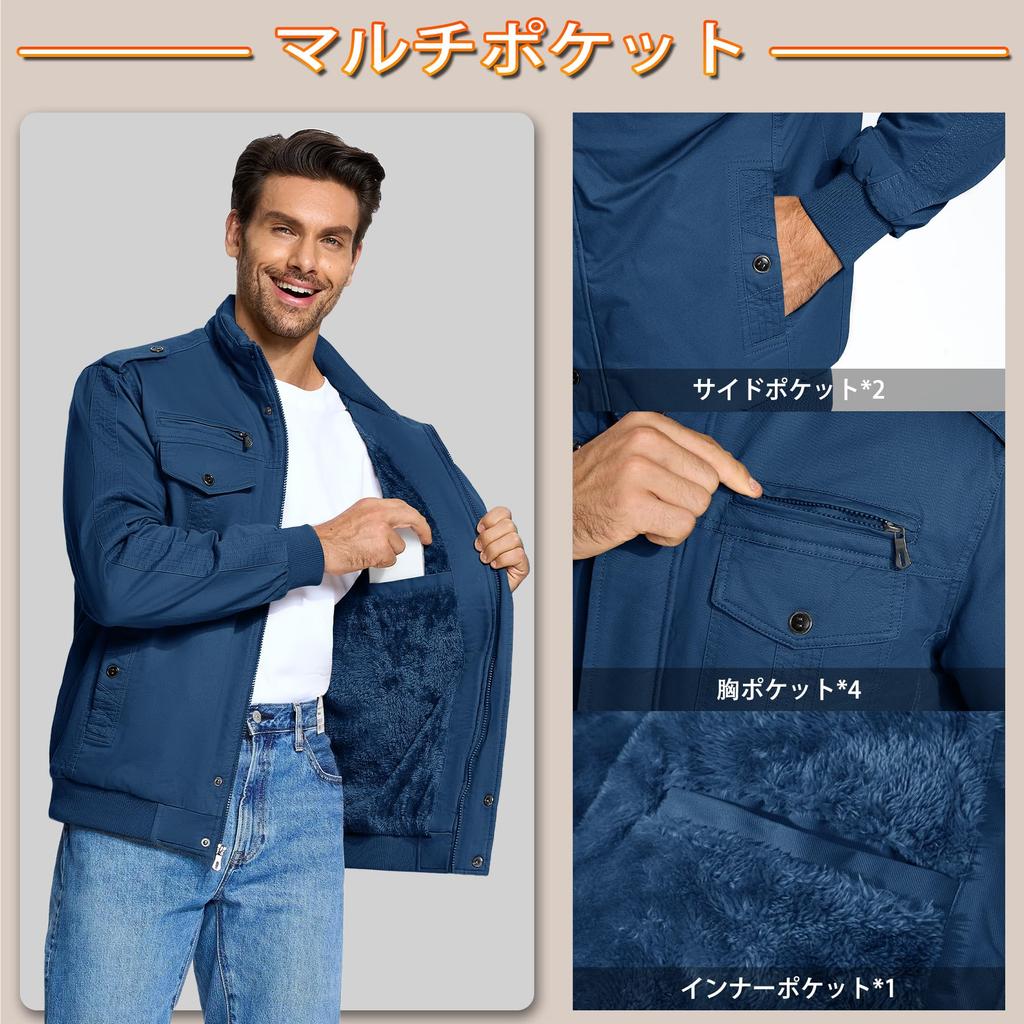 KEFITEVD Winter Motorcycle Windproof and Workwear Stylish Warm and Thermal Mod Coat with and Fleece Dark Size 3XL Men's Jacket, Cold-Resistant,
