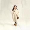 Girls Faux Fur Long Coat Stand Collar Plush Fleece Warm Thick Winter Kids Outerwear Full‑Zip Mid‑Length Fuzzy Overcoat For Little Girl