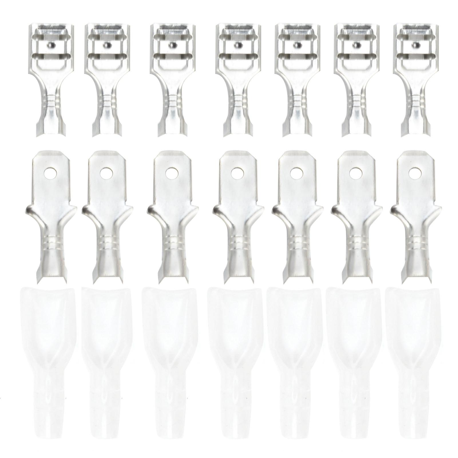 

Spade Connectors Male Female Brass Wire Crimp Terminals Insulating Sleeve Assortment Kit 6.3mm