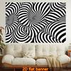 1pc Stylish 2D Flat Printed Wall Tapestry, Optical Illusion, Black And White, Abstract Pattern.Colorful Aesthetics, Bedroom Aesthetics, Suitable for L