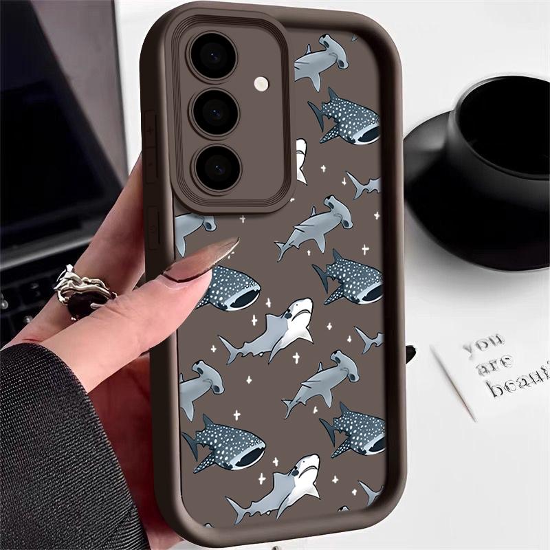 

Чехол с рисунком китовой акулы для Samsung Galaxy S25 Edge S24 S25 S23 S22 Ultra S24 FE A56 A55 A54 A36 A26 A15 A16 5G TPU чехол для телефона Galaxy S22 5G