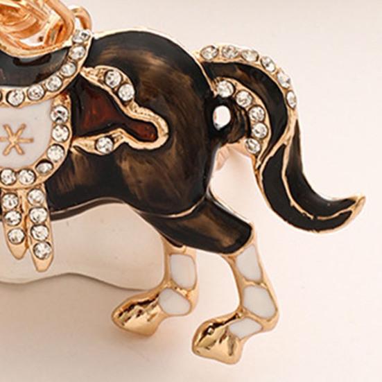 Keychain Pendant Sparkling Rhinestones Horse Design Decorative Key Ring Doors Backpacks Handbags Key Finder