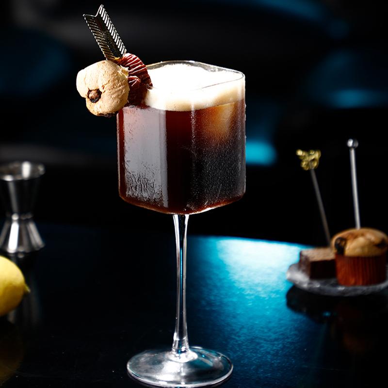 1/2 Pcs Square Goblet Cocktail Glass, Special Mix Glass, Personality Drink Glasses, Creative Bar Drinkware