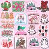 10 Stück Weihnachten Froh Bestickte Aufnäher Weihnachten Weihnachtsmann,Schleife,Baum,Stiefel Aufnäher Zum Aufbügeln Auf Kleidung Buchstaben Abzeichen