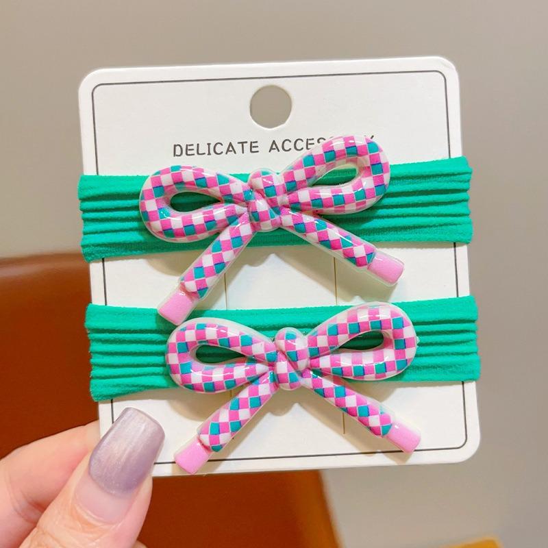Sweet Bowknot Hairbands Candy Color Polka Dot Bow Ponytail Holder Elastic Rubber Bands Girls Fashion Versatile Hair Ties