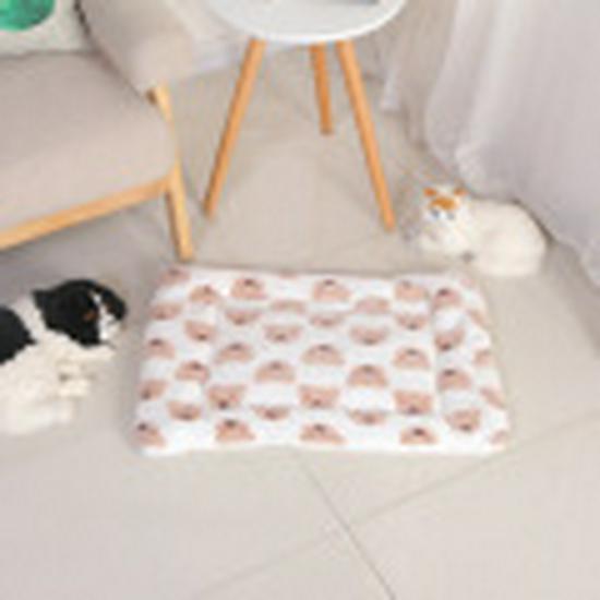 Winter Warm Cartoon Pet Bed: Thick Cat & Dog Sleeping Mat with Full Face Print