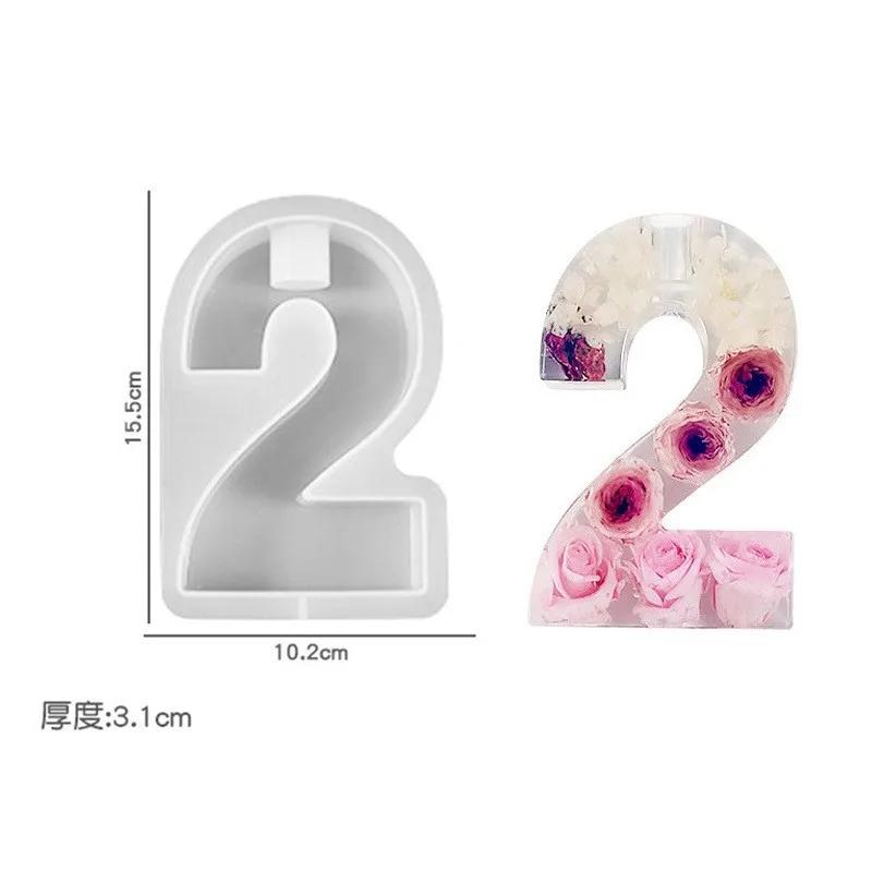 2026 New DIY Crystal Resin Arabic Numerals Candlestick Symbols & Gypsum Resin Candle Base Handmade Number Mold for Crafting