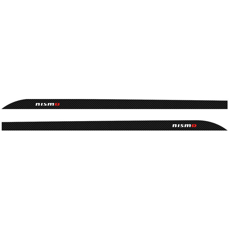 2Pcs Carbon Car Door Side Skirt Sill Stripe Sticker Anti-scratch Refit 3D Sticker For Nissan Nismo Qashqai J11 J10 Juke X Trail T32 Tiida Leaf