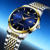 Automatic Self-Wind Men's Watch Luxury Business Dress Watches with Date Display Steel Bracelet Waterproof Luminous Hands