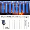 2025 Solar Meteor Shower Lights - Outdoor Christmas Decorations