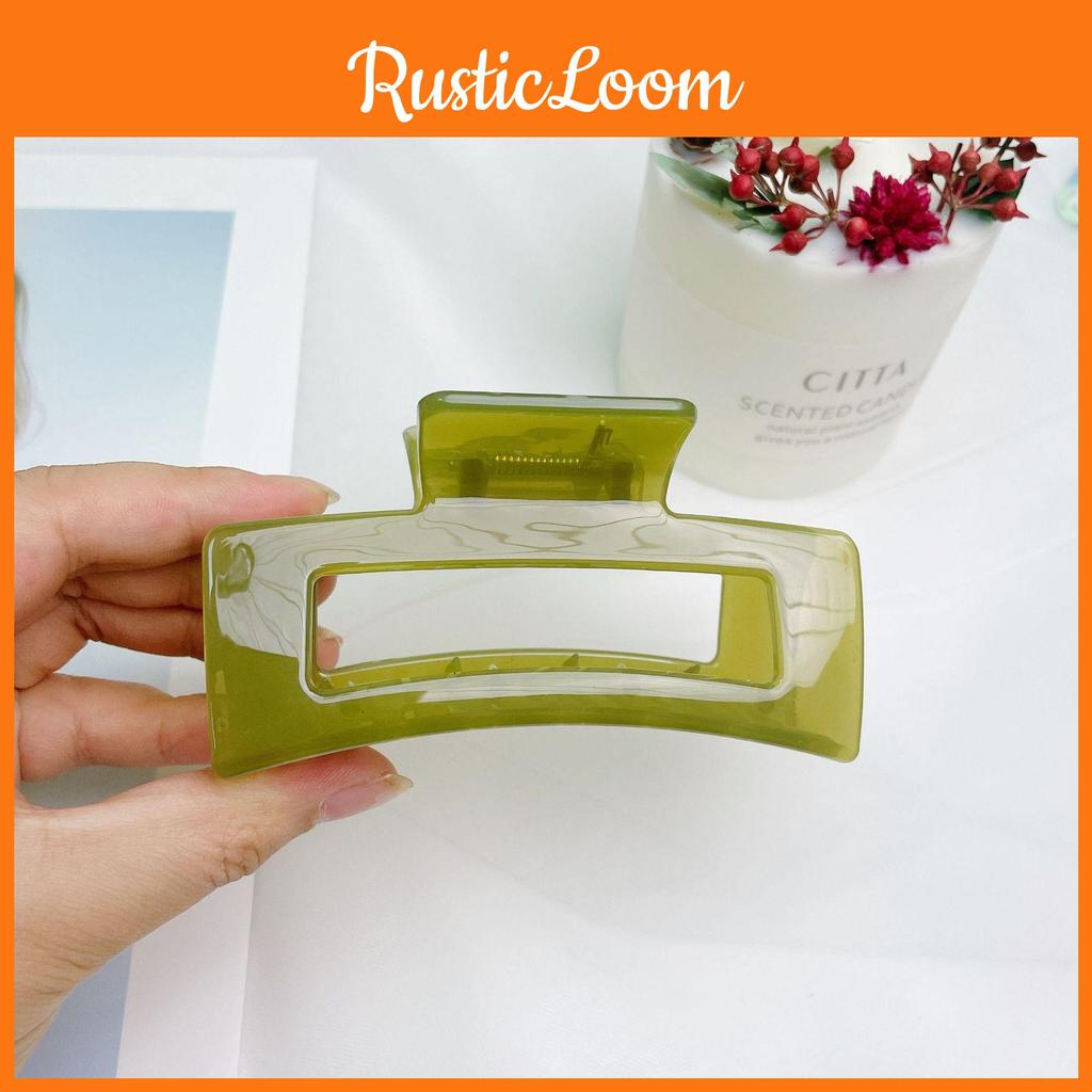 Stylish 10.5cm Thick Jelly Color Square Hair Claw Clip For Women Elegant Design