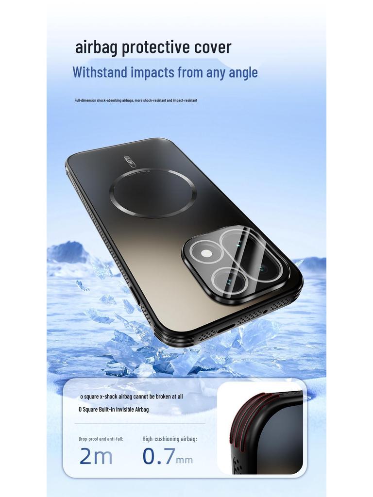 OnePlus 15 Magnetische Hitzableitende Mattierte Schutzhülle mit Linsenschutzfolie für OnePlus 13T.