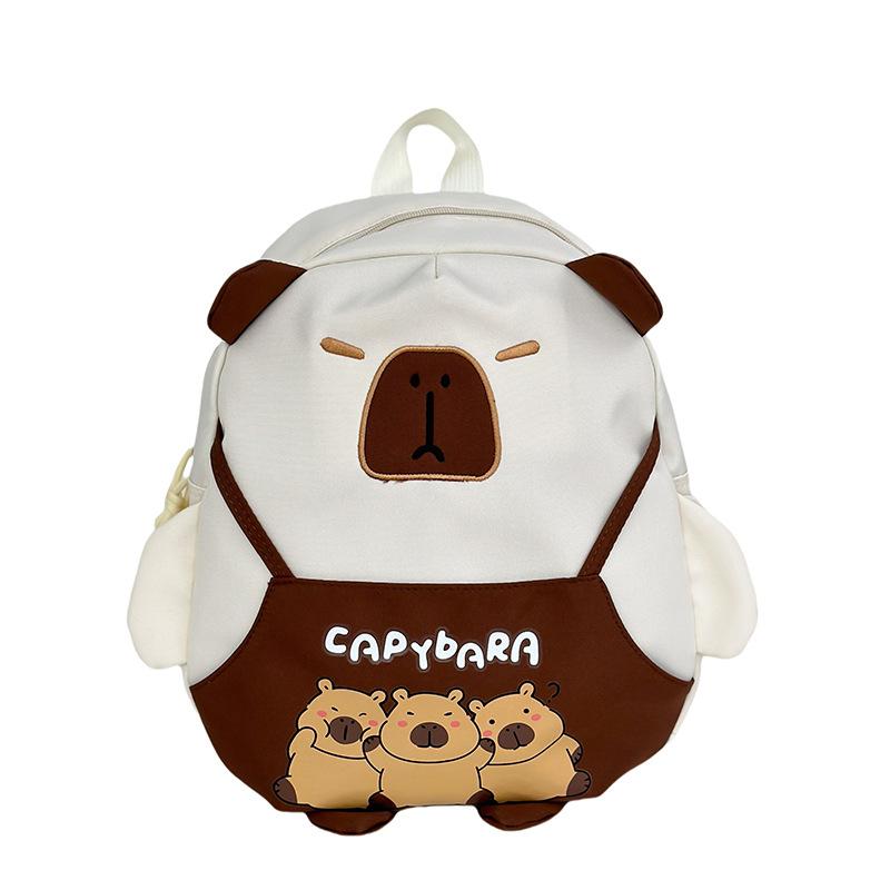 New Children's Capybara Large Capacity Lightweight Backpack Commuting Cute Cartoon Girl Backpack Elementary School Student Schoolbag
