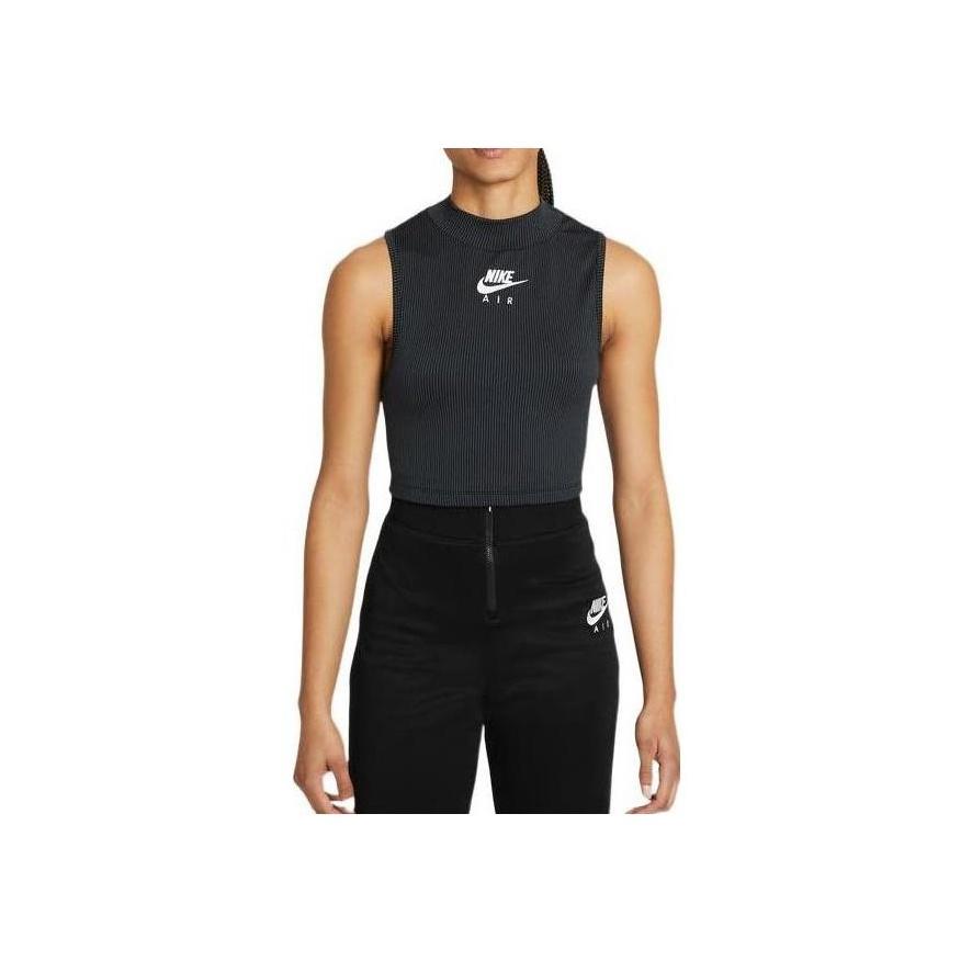Nike Logo Embroidered Fitted Sports Tank Top Women Tops Black CZ9342-010