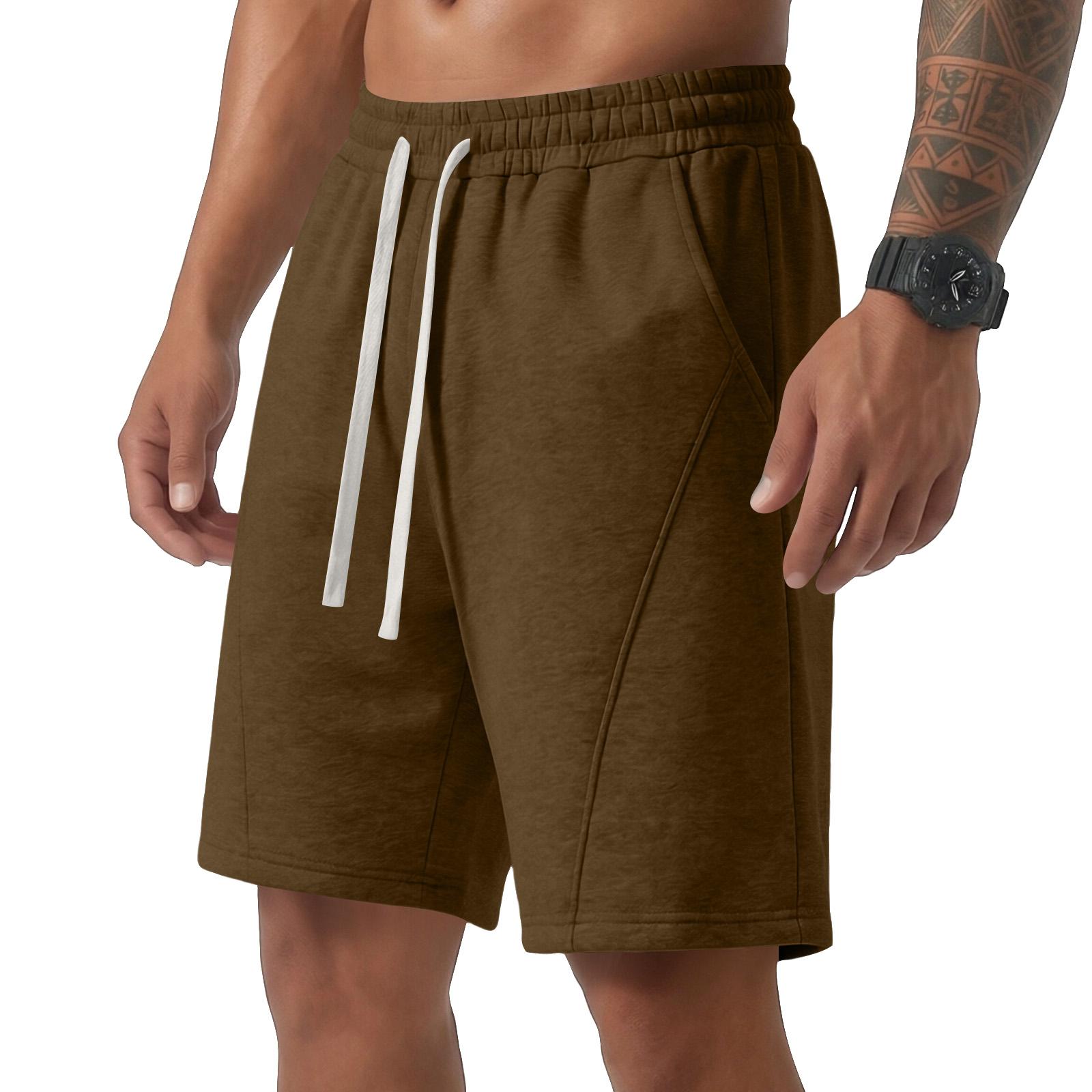 

Men s Casual Athletic Shorts Elastic Waistband Drawstring Closure Lightweight Breathable Fabric Suitable for Sports and Leisure Wear XXL коричневый