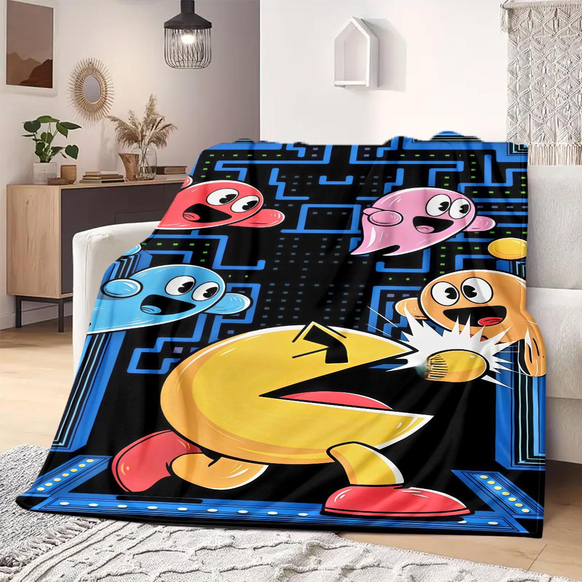 

PacMan Anime Print Blanket Warm Comfortable Flannel Blanket Suitable for Bedrooms, Sofas, Beds, Chairs, Picnics, Travel 75x90cm