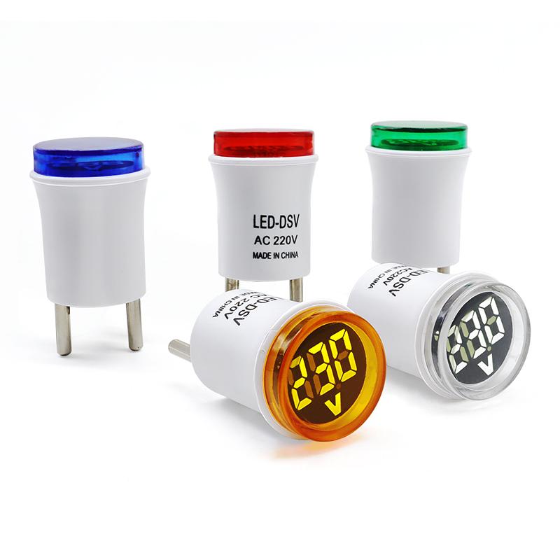 AC50-500V Voltage Meter EU Plug LED Digital Display Voltmeter Indicator Light Pilot Lamp Tester Detector