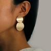 Exaggerated metal ginkgo biloba stud earrings, trendy girl sweet cool wind shell pattern earrings