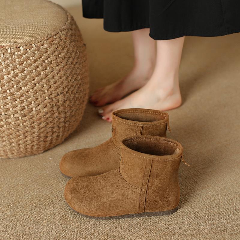 Short boots women's new early autumn thin suede Maillard boots women's retro flat-bottomed Martin boots