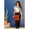 Handmade Goat Leather Crossbody Satchel Bag for Women or Men (Brown)