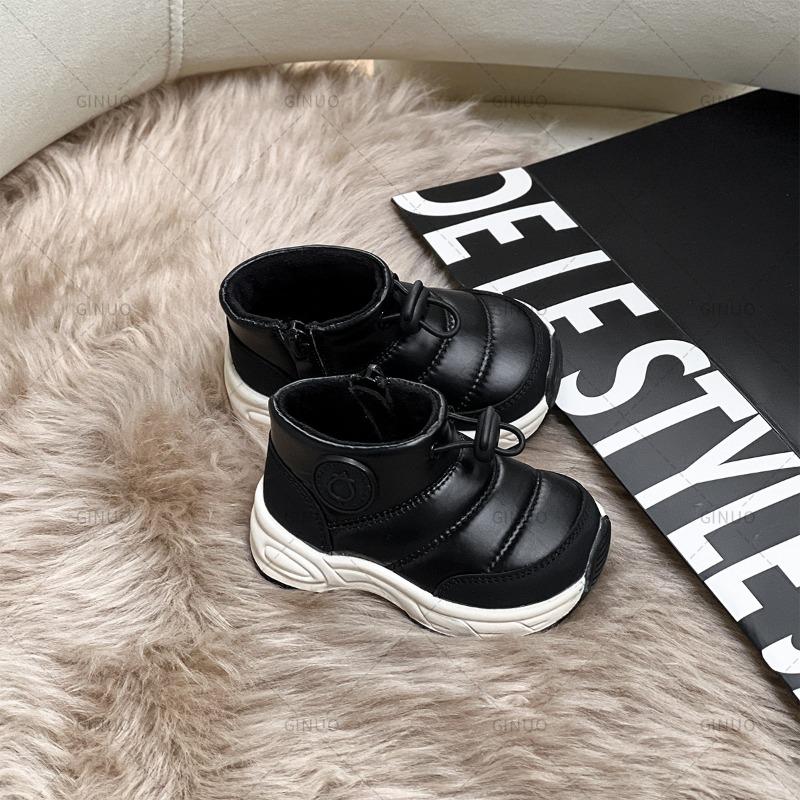 Winter Snow Boots Tarpaulin Girls Cotton Shoes Boys Fleece Boots