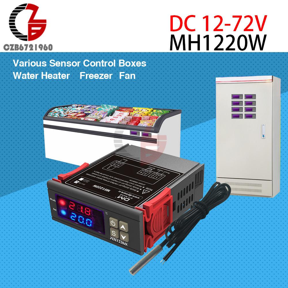 2CH Dual Output LED Digital Thermostat Temperature Controller AC 110V 220V DC 12V Incubator Heating Cooling Sensor Thermometer