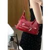 2024 New Fashion Red Underarm Bag Foreign Style Portable Small Square Bag Premium Niche One Shoulder Crossbody Bag Female