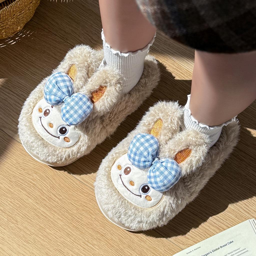 Winter cotton slippers cute little rabbit new home indoor warm non-slip soft bottom wear-resistant cotton mop