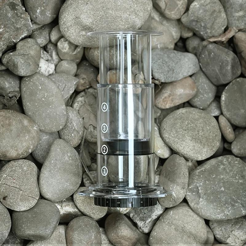 2025 Trend Tragbare French Press Kaffeemaschine Transparenter Espresso-Kaffeekrug Air Press Kaffeemaschine Mit Filtern Für Aero Pre