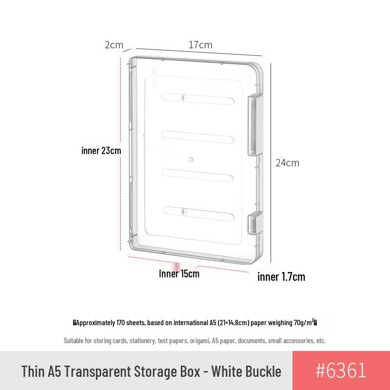 A4 Transparent Plastic Document Storage Box - Dustproof File Organizer
