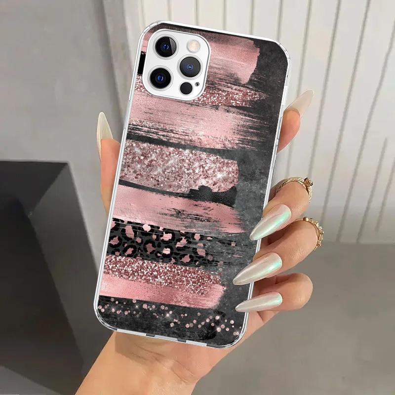 Beautiful Rose Bling Picture Phone Case for Iphone 17 Air 16 15 Plus 14 13 Mini 12 11 Pro Max 16E 7 8 SE 2020 Soft Funda Print S