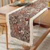 Bohemia Style Table Runner Table Flag Tassel Edge Table Cloth for Living Room Bedroom Study Outdoor Dining Room