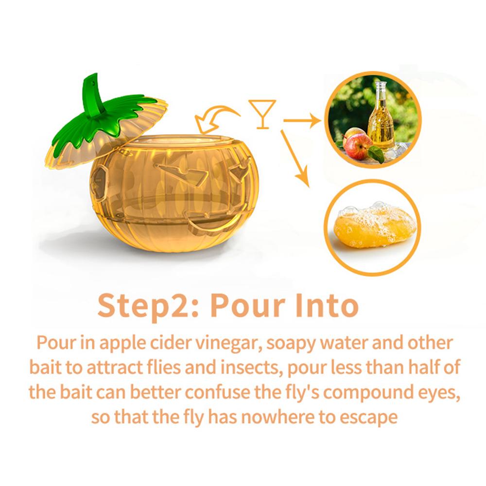 Pumpkin-shaped Safe and Efficient Fruit Fly Trap, Suitable for Indoor and Outdoor Use, Hanging