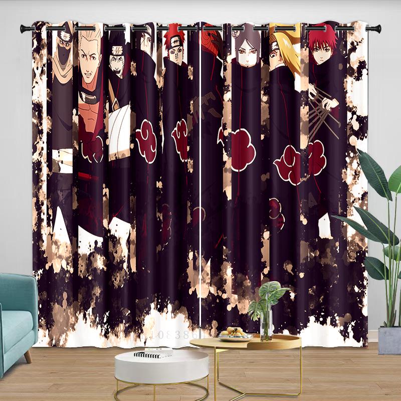 Blackout Curtains Anime Naruto with Grommet 3D Printed Blackout Curtain for Kids Adults Bedroom Living Room Home Decor