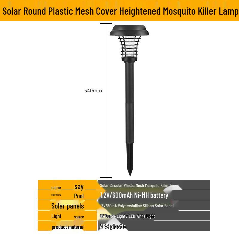 Waterproof Solar Electric Mosquito Killer Lamp for Outdoor Garden Use