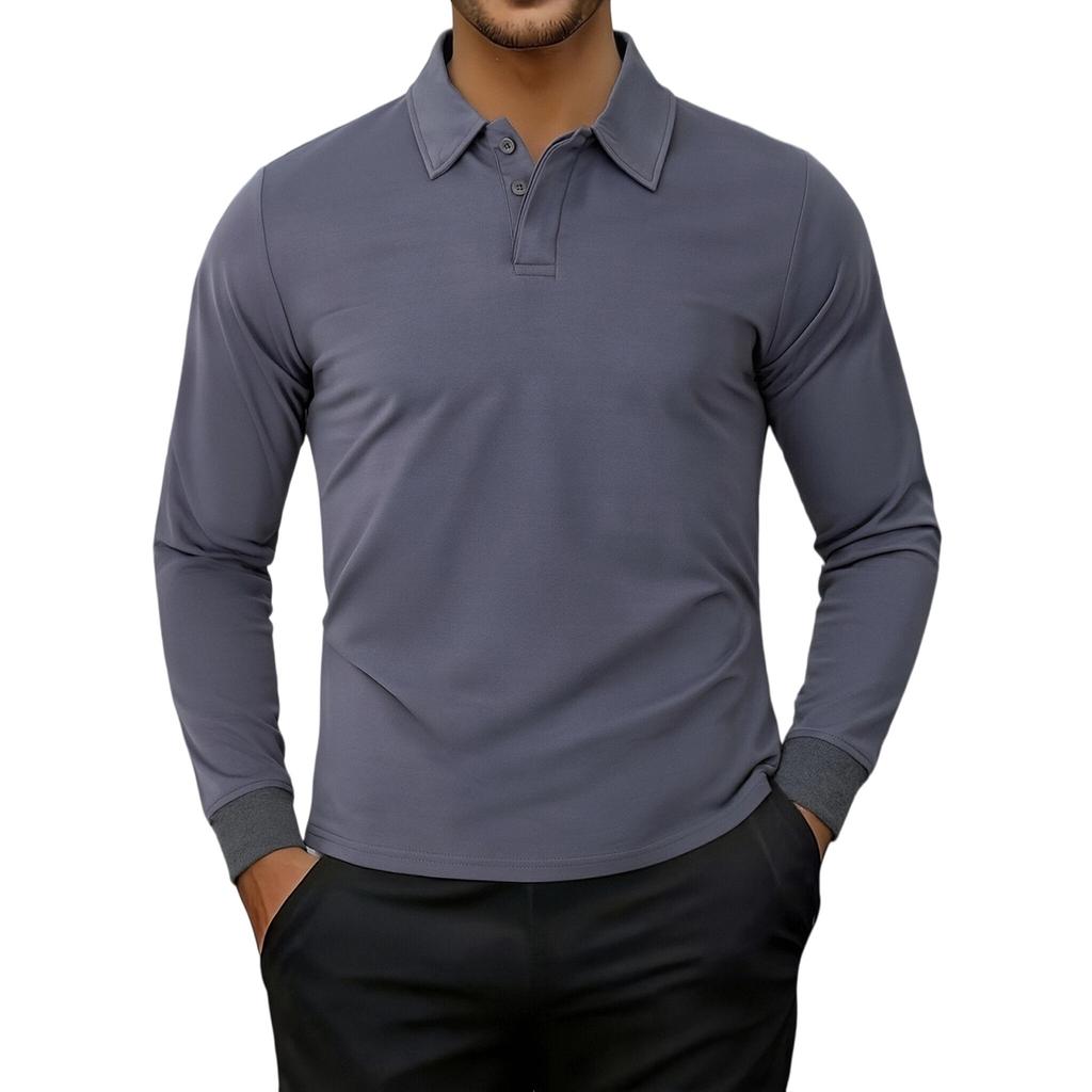 Men's Casual Button-Down Lapel Long-Sleeve Shirt