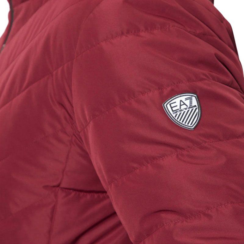 Emporio Armani EA7 Logo Hooded Zip Long Sleeve Jacket Men Jackets Red 8NPB14-PNE1Z-1496