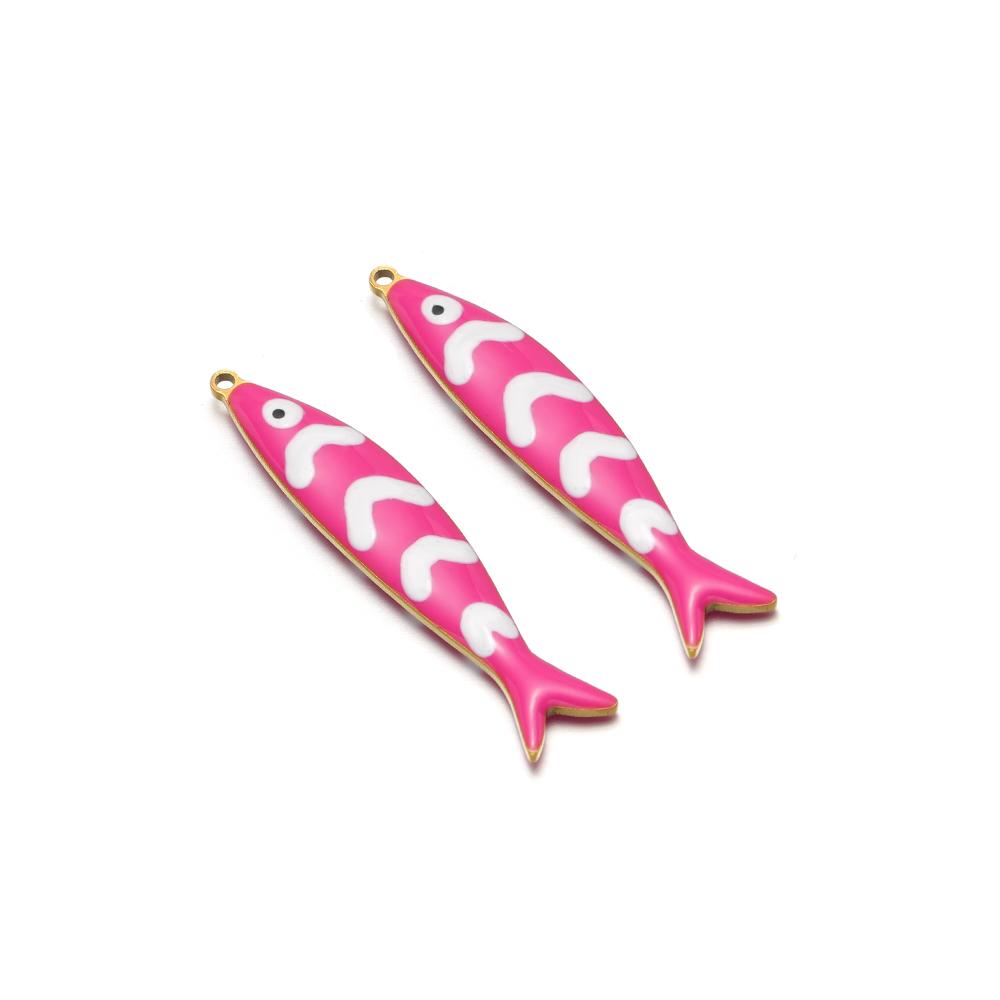 10pcs Stainless Steel Gold 20mm Starfish Charms Enamel Fish Pendant for DIY Jewelry Bracelet Findings Necklace Earrings Making