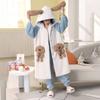 Winter Hooded Long-sleeved Pajamas and Pants Warm Flannel Pajamas Set for Women Cute Cartoon Doll Bear Role-playing Bathrobe
