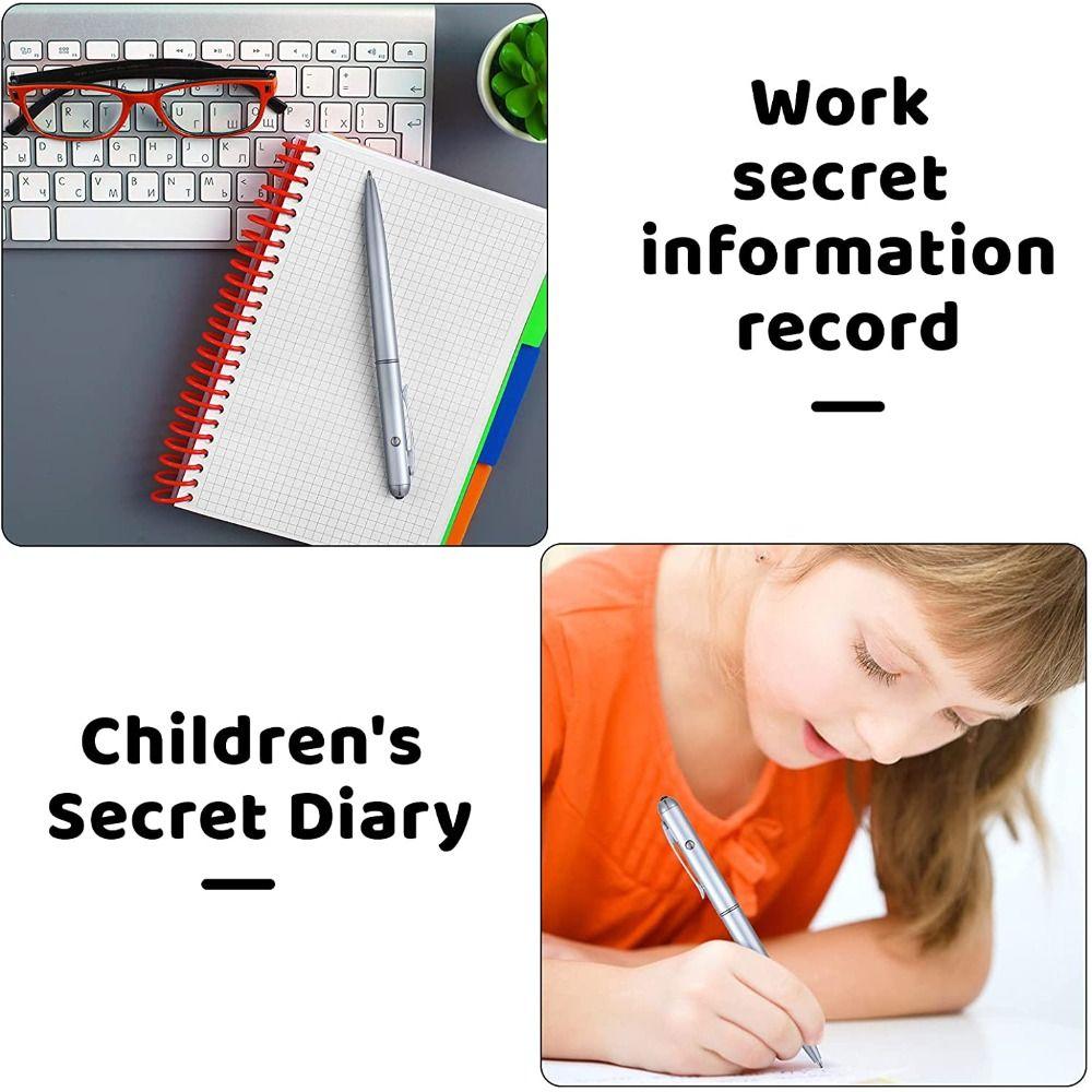 With UV Light Colorless 2 in1 Ballpoint Pens Invisible Ink Pen Luminous Light Pen Magic Spy Pen