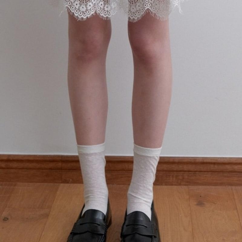 LOVE ME MONSTER Sheeer Gauze Middle Socks_2COL (L251MSC020)