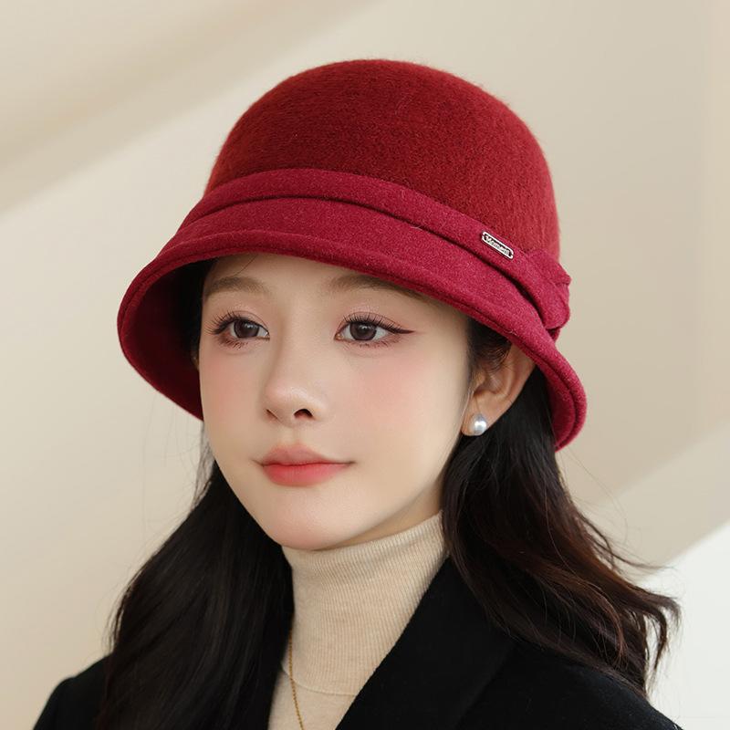 Autumn and Winter Woolen Hat Women's French Bucket Hat Retro Top Hat Thermal Basin Hat Fashion Accessory, Winter Hat for Women, Ladies Winter Hats