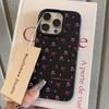 Cherry Blossom Lichee Pattern Silicone Phone Case For iPhone 16 Pro Max 15 14 Plus 13 12 11 XS X XR 16e With a Bow Design Cover