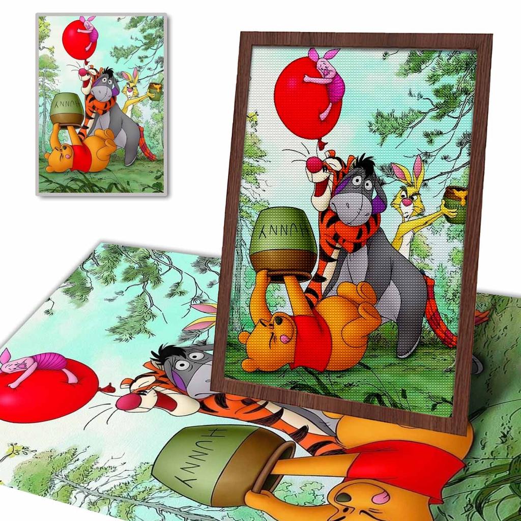 5D Diy Diamond Painting Winnie and His Friends Full Drill Rhinestones Mosaic Embroidery Handmade Products Home Decor Gift