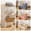 Quadrate Pen Container Plastic Stationery Storage Box Portable Pencil Holder  Office