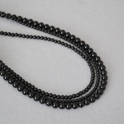 Collana minimalista elegante in agata nera coreana per donna